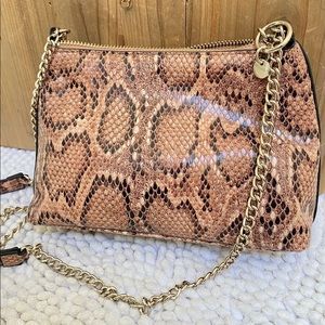 Faux snake skin shoulder bag